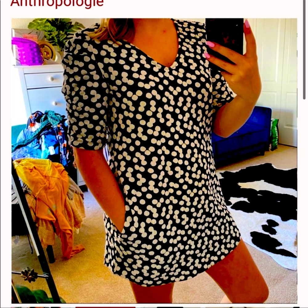 Deletta Anthropologie Polka Dot Dress Medium EUC